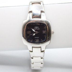 VIntage Nexus Watch Men's Elegant Silver Tone Stainless Steel Navy Blue Dial